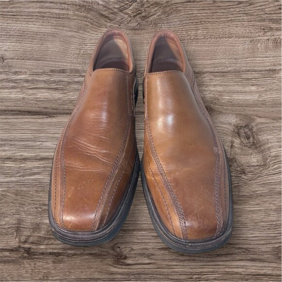 Johnston & Murphy Mens Tan Waterproof Leather Loafers Size 8.5M Slip-On Dress Sh - Picture 2 of 5